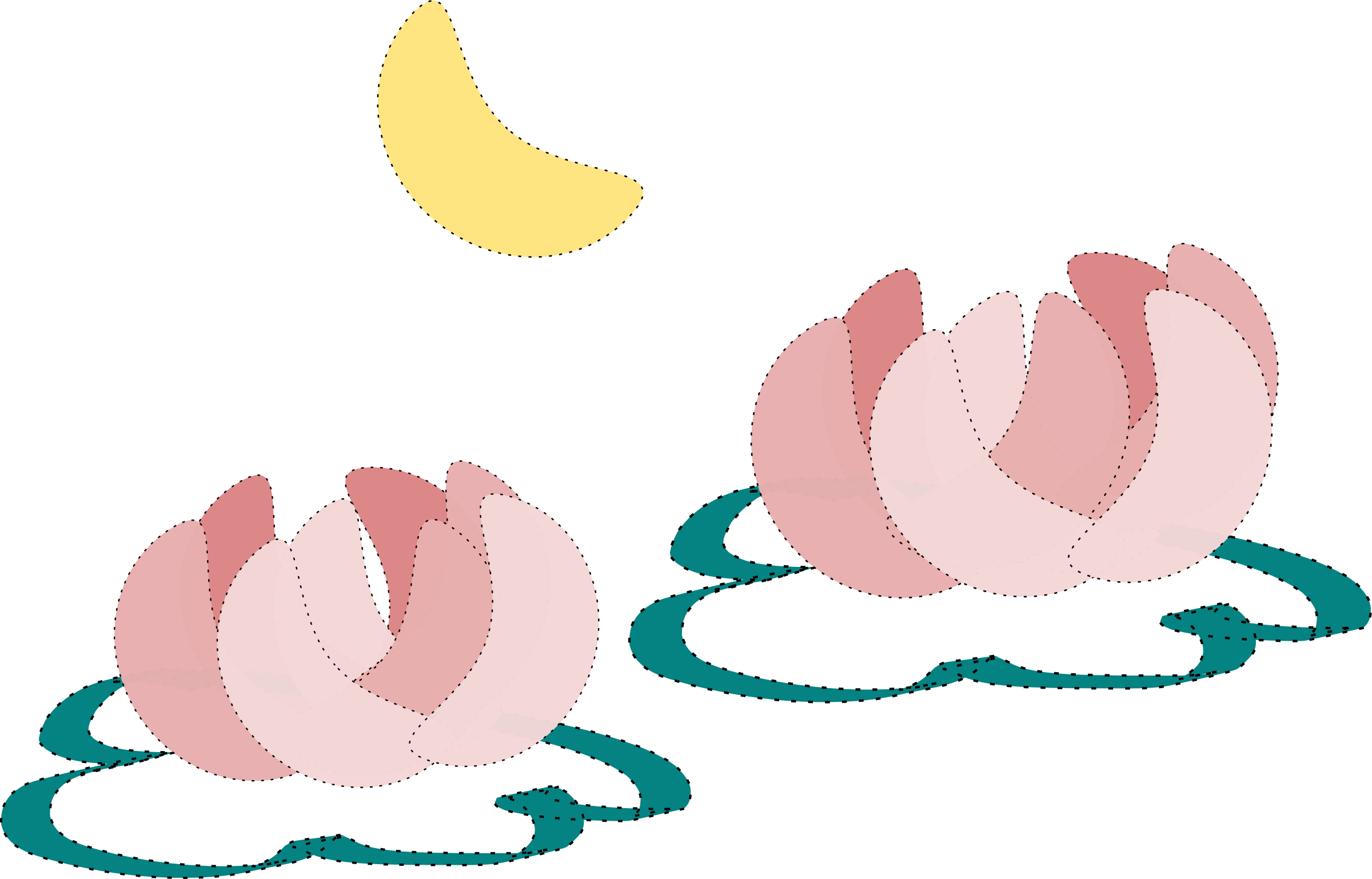 Water Lily And Moon - Water Lily And Moon (2400x1538)