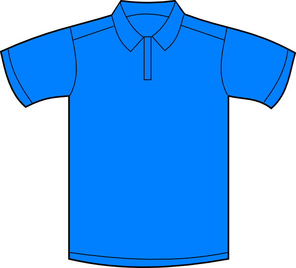Polo Shirt Illustration Clipart - Blue Polo Shirt Cartoon (600x542)