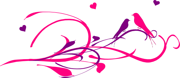Love Birds On A Branch Clip Art - Clip Art (600x261)