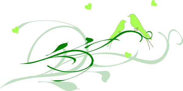 Love Birds On Branch Clip Art Download - Lovebird (600x299)
