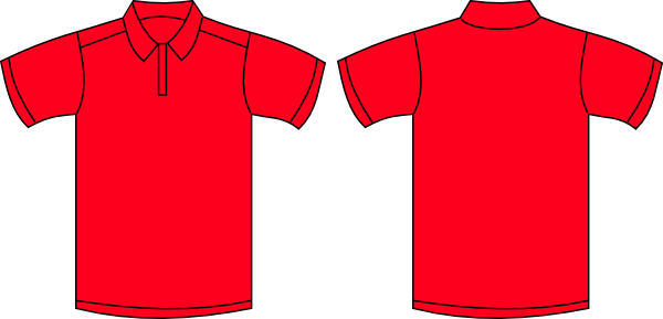 Red Polo Shirt Clip Art At Clker - Red Polo T Shirt Template (600x289)