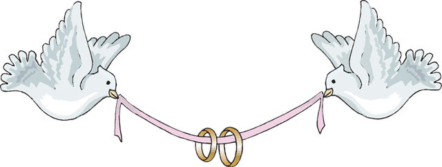 Ceremony Clipart Wedding Love Bird - Dove With Ring For Wedding (640x242)