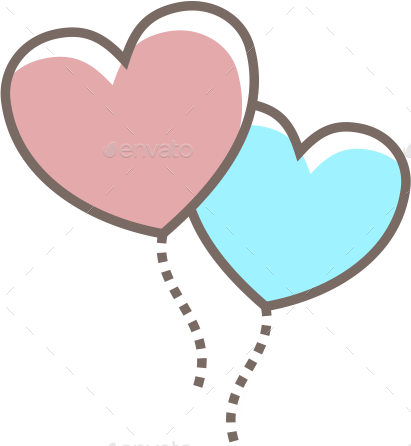 Decor Heart Key Heart Kiss 2 Heart Lock Heart Love - Transparent Heart Balloon Png (411x446)