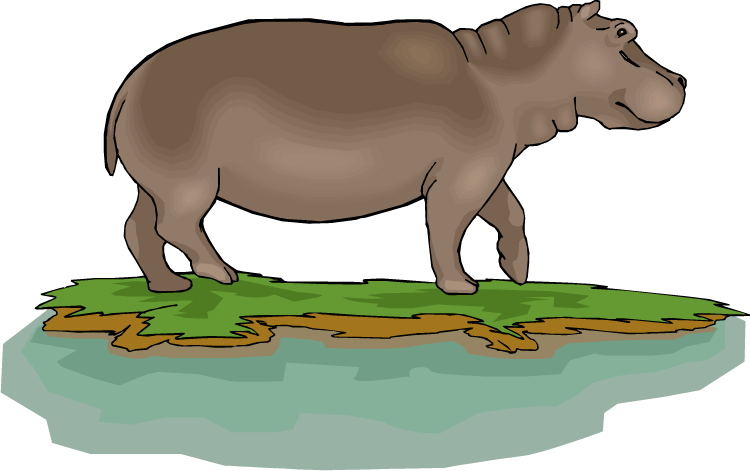Water Clipart Hippo - Pygmy Hippo Clipart (750x471)