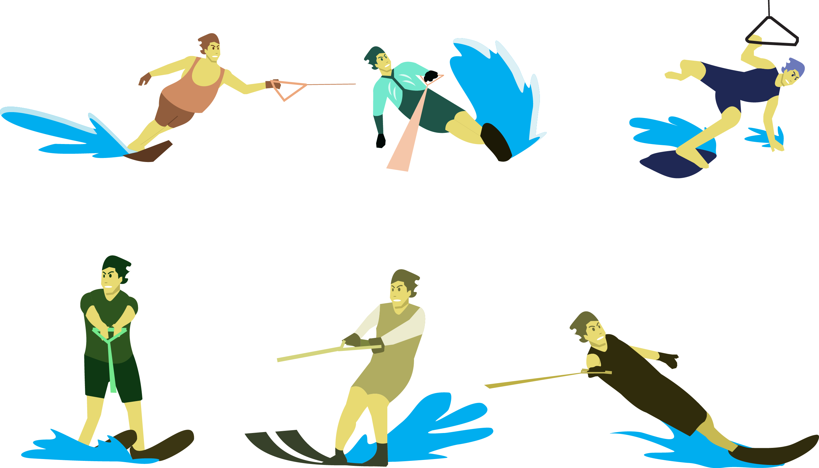 Water Skiing Euclidean Vector Clip Art - Water Skiing Euclidean Vector Clip Art (2641x1511)