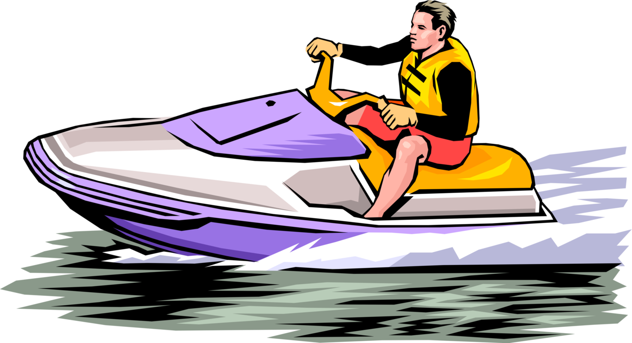 Vector Illustration Of Personal Watercraft Personal - Water Sport Vector Png (1290x700)