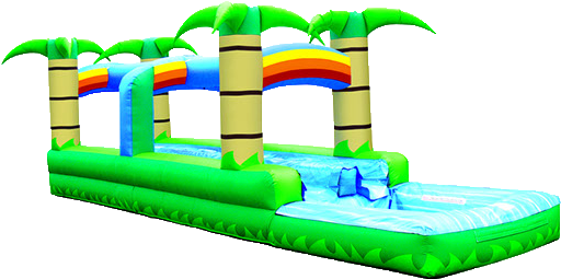Tropical 2 Lane Water Slide - Inflatable (560x272)