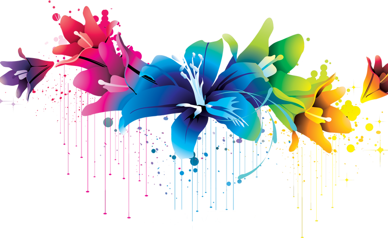 Birds With Flowers Clip Art - Flower Vector Png (800x491)