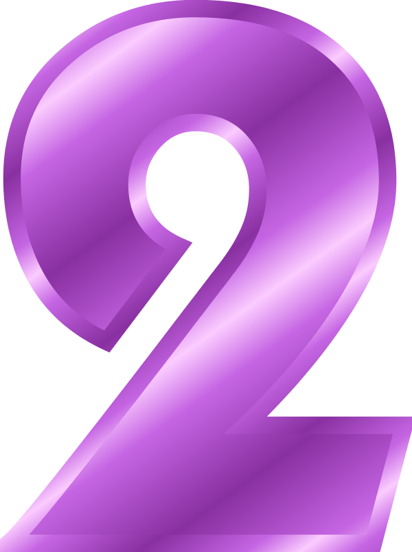 Number 2 Vector Clip Art A1xgt8 Clipart - Number 2 In Purple (600x804)