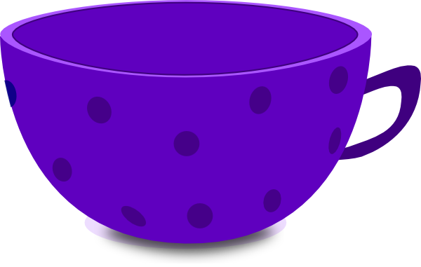 Nice Tea Cups Clipart - Huge Purple Tea Cup (600x381)