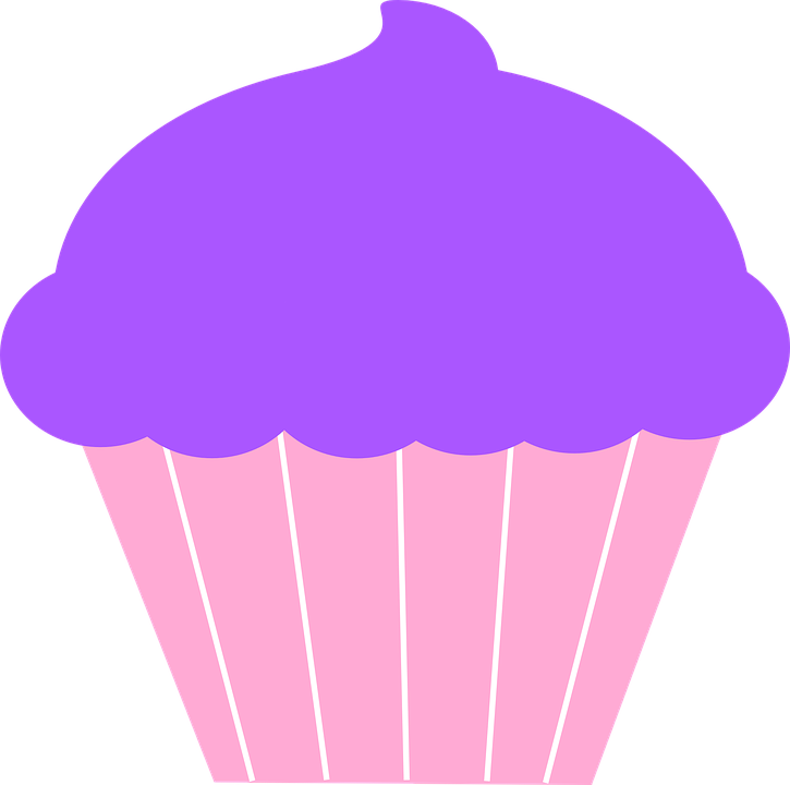 Dessert Clipart Purple Cupcake - Purple Cupcake Clipart (725x720)