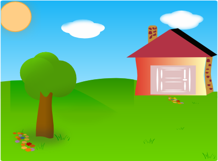 House Clipart Yard - House With Yard Clipart (600x320)