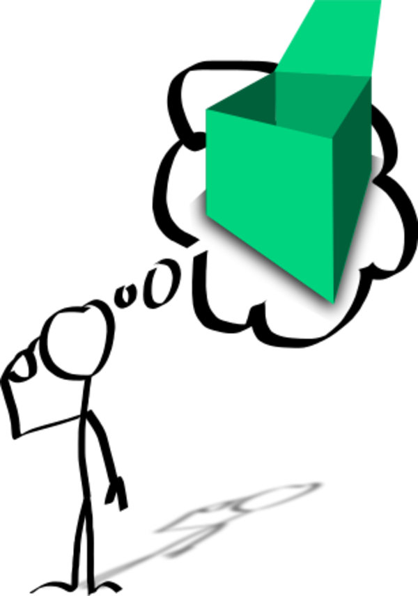 Man Thinking Box Empty - Thinking Clip Art (600x856)