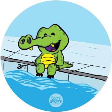 J Swim School Gator - Portable Network Graphics (445x428)
