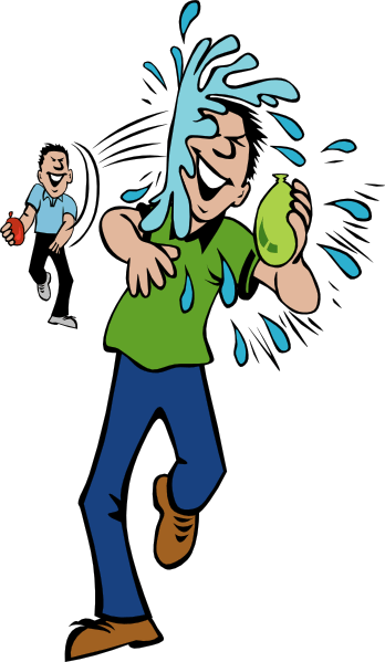 Water Balloon Throw And Hit Clip Art At Clker - Throw Water Balloon Clipart (348x599)