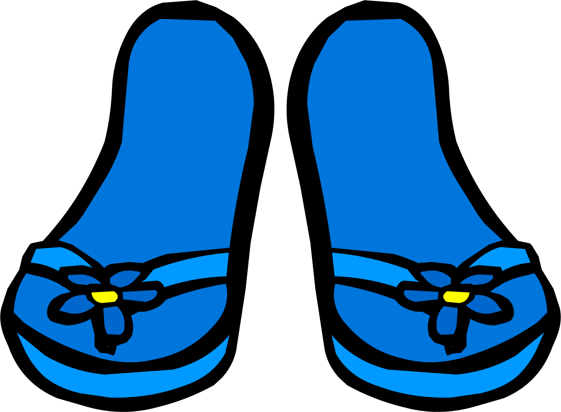 Blue Flower Sandals - Flip Flops Club Penguin (1804x1325)