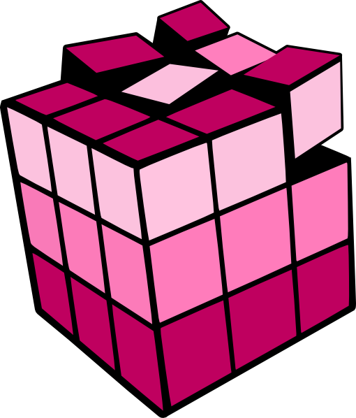Rubik's Cube Three-dimensional Space Clip Art - Pink Rubik's Cube (510x598)