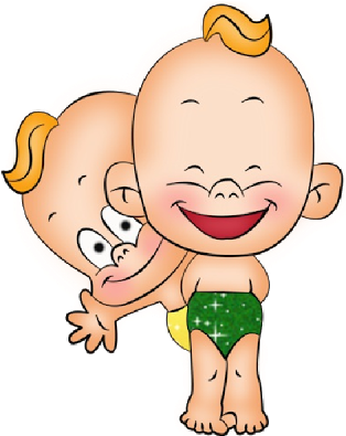 Funny Baby Girl And Boy Clip Art - Infant (400x400)
