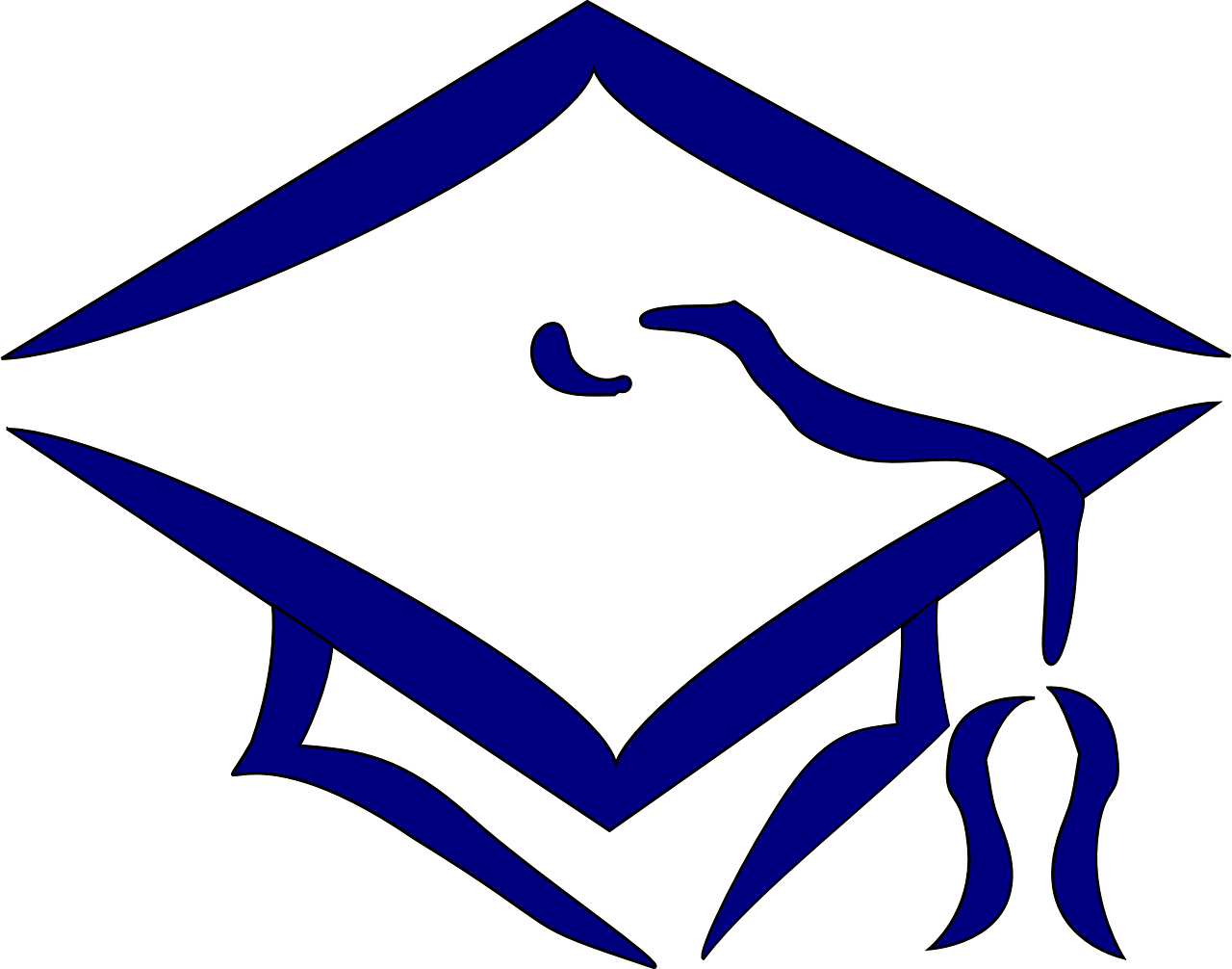 Graduation Gold Cliparts - Transparent Background Graduation Cap Clip Art (1280x1006)