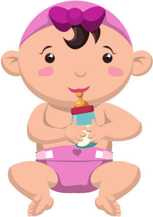 Cute Baby Girl Cartoon - Design (550x550)