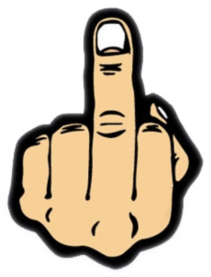 Middle Finger Clipart - Cartoon Middle Finger (304x400)
