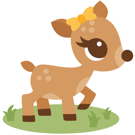 Girl Deer Svg Scrapbook Cut File Cute Clipart Files - Baby Deer Clip Art (432x432)