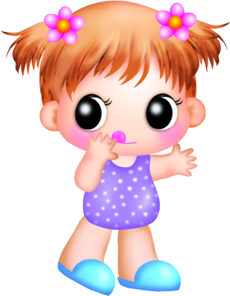 Cute And Funny Baby Girl Clip Art Images On A Transparent - Cute Baby Girl Cartoon (600x600)