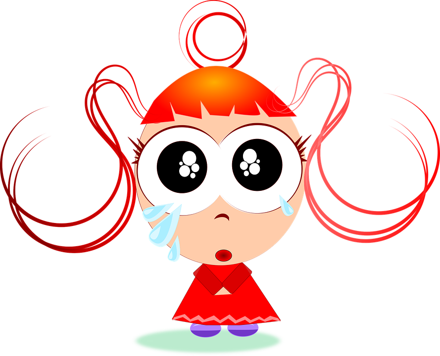 Baby Girl Cartoons 14, - Little Girl Crying Png (889x720)