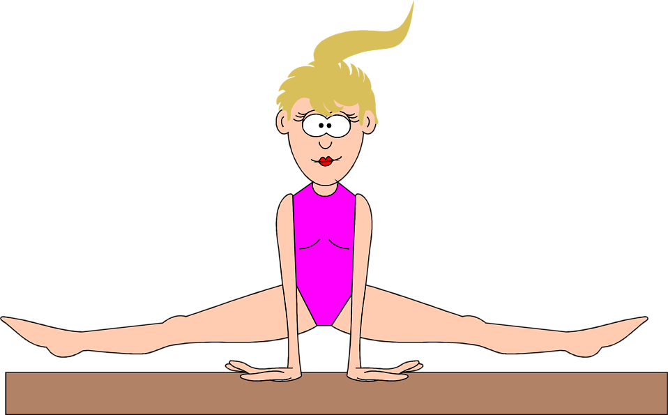Cartoon Gymnastics Clip Art Danasrif Top - Splits Clipart With Transparent Background (958x595)