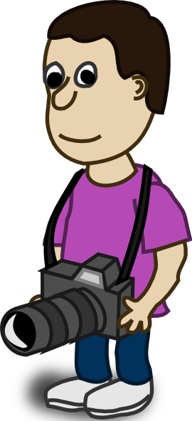 Camera Boy Photographer Clipart - Comic Characters (270x592)