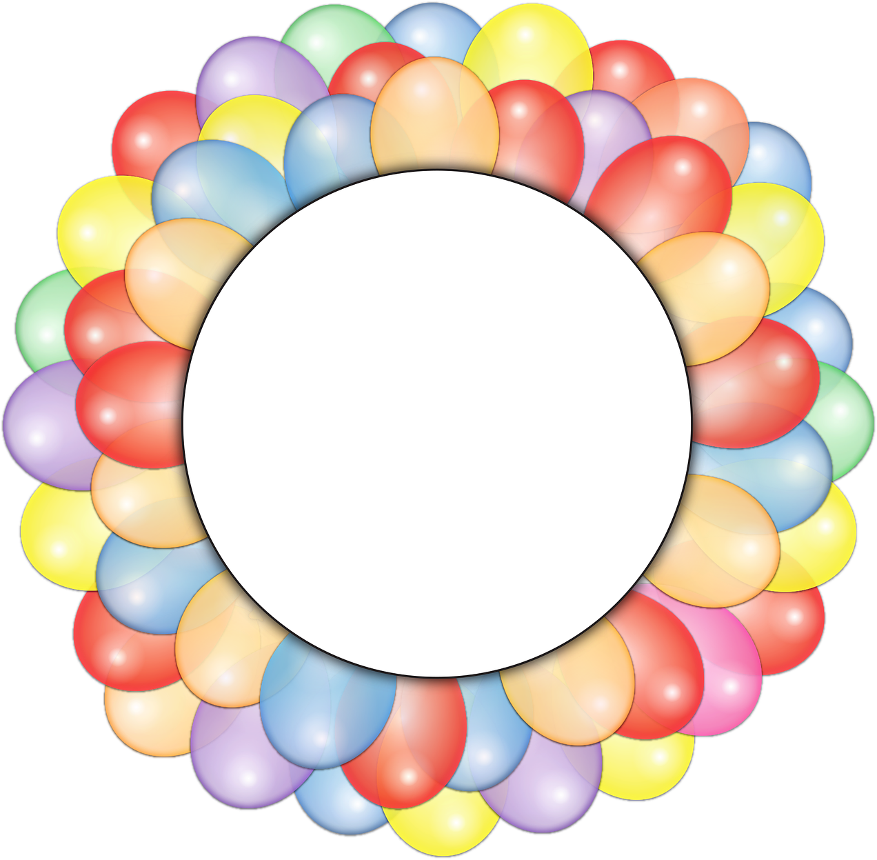 Vacation, Balloons, Circle, Frame, Copy Space - Steigt Geburtstags-party Im Ballon Auf Runder Aufkleber (1280x1280)