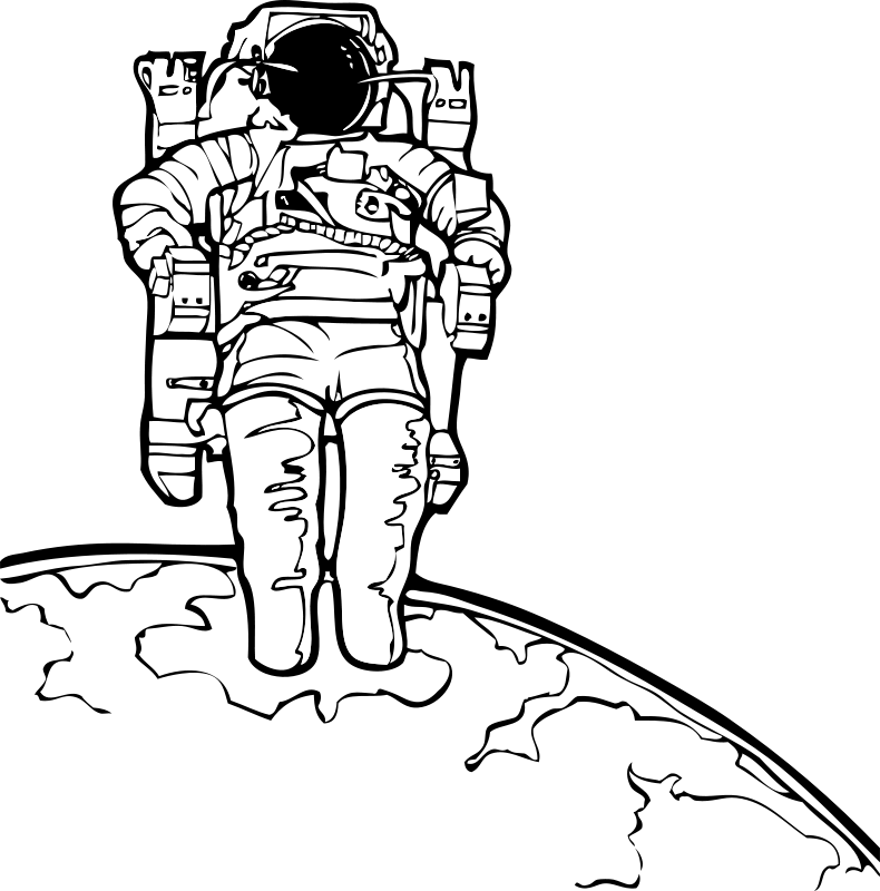 Similar Clip Art - Astronaut Black And White Clip Art (790x800)
