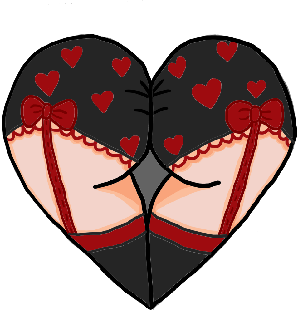 Red Heart Lingerie Butt By Steamed-flowers - Love (1024x1448)