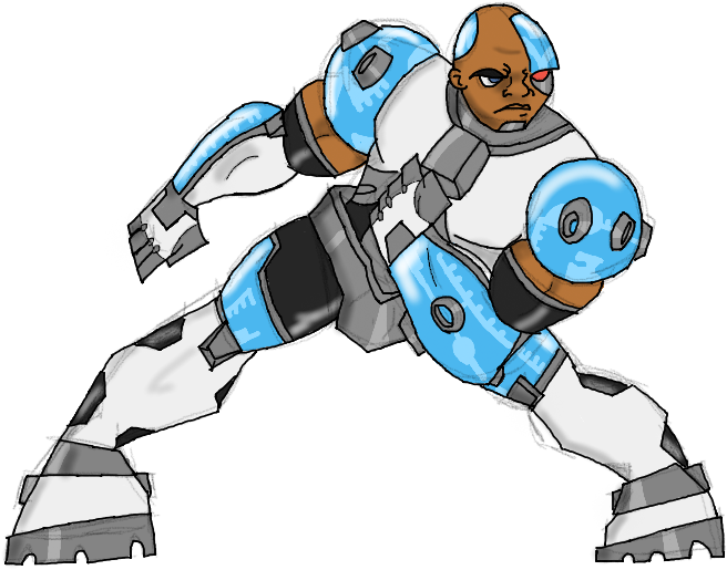 Cyborg By Budtheartguy - Teen Titans Cyborg Drawing (768x640)