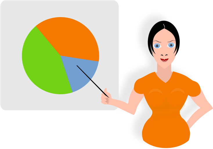 Woman Pointing At Chart Clipart - Presentation Clip Art (762x541)