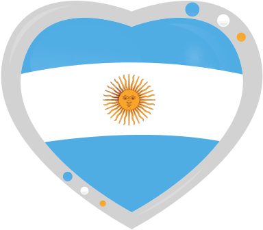 Argentinian Flag On A Heart - Flag Of Argentina (550x550)