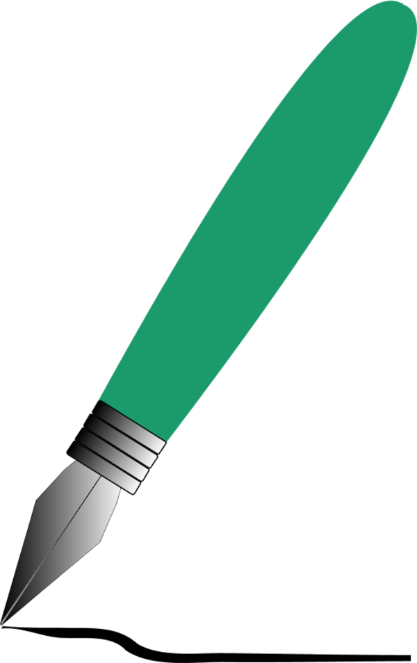 Codes For Insertion - Green Pen Clip Art (600x954)