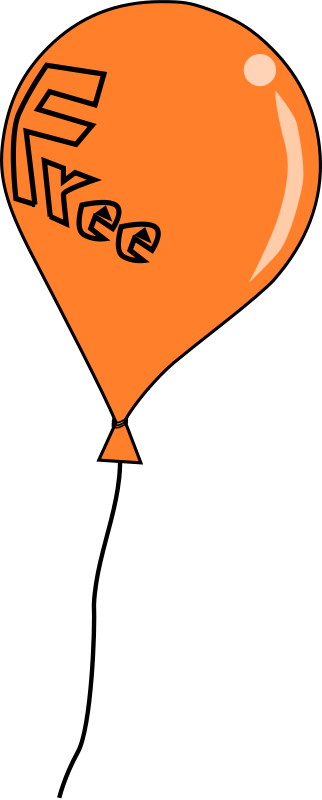 Get Notified Of Exclusive Freebies - Orange Balloon Clipart (322x800)