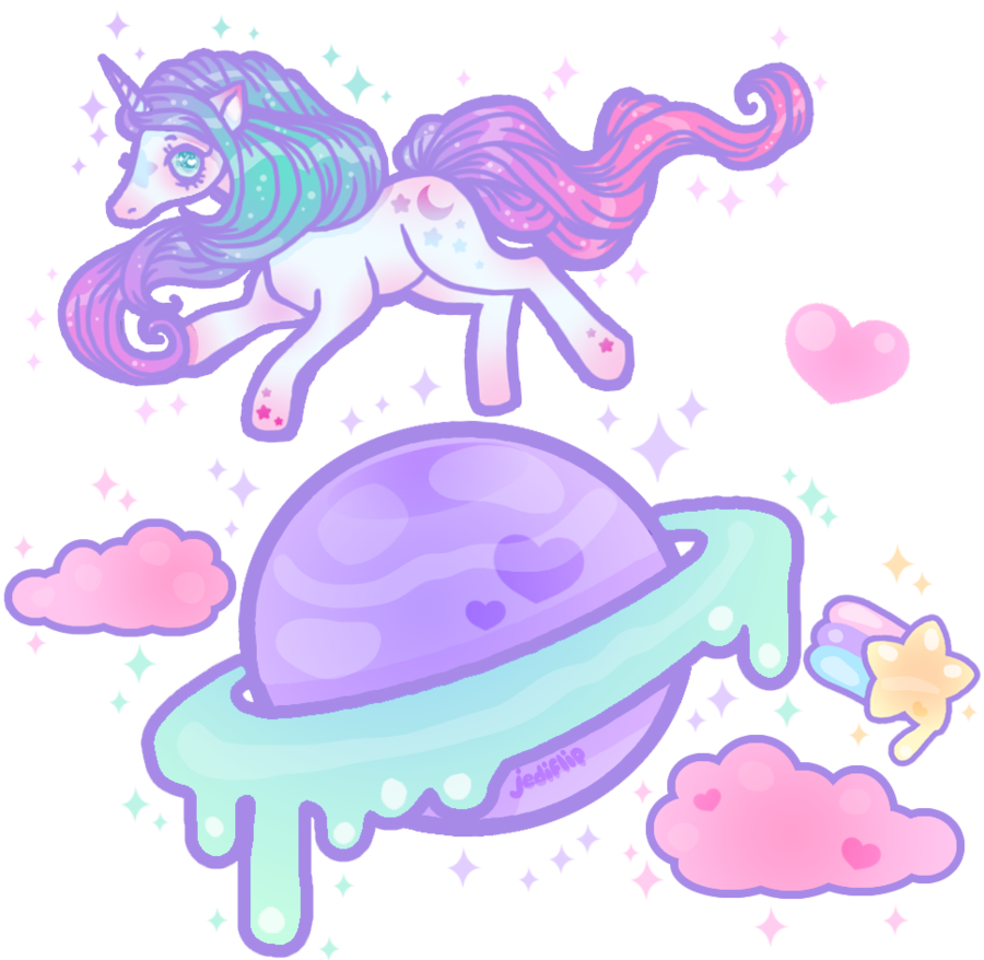Tumblr Planetas Planet Planeta Planeta Png Cute Space - Pastel Goth Unicorn Art (900x878)