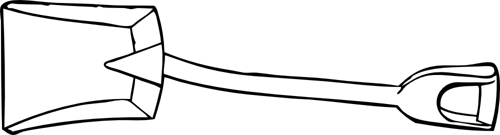 Coal Shovel Black White Line Art 999px - Spade Black And White (1259x340)