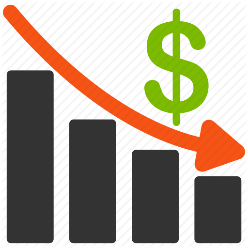 Graph Clipart Finance - Money Decrease Icon (512x512)