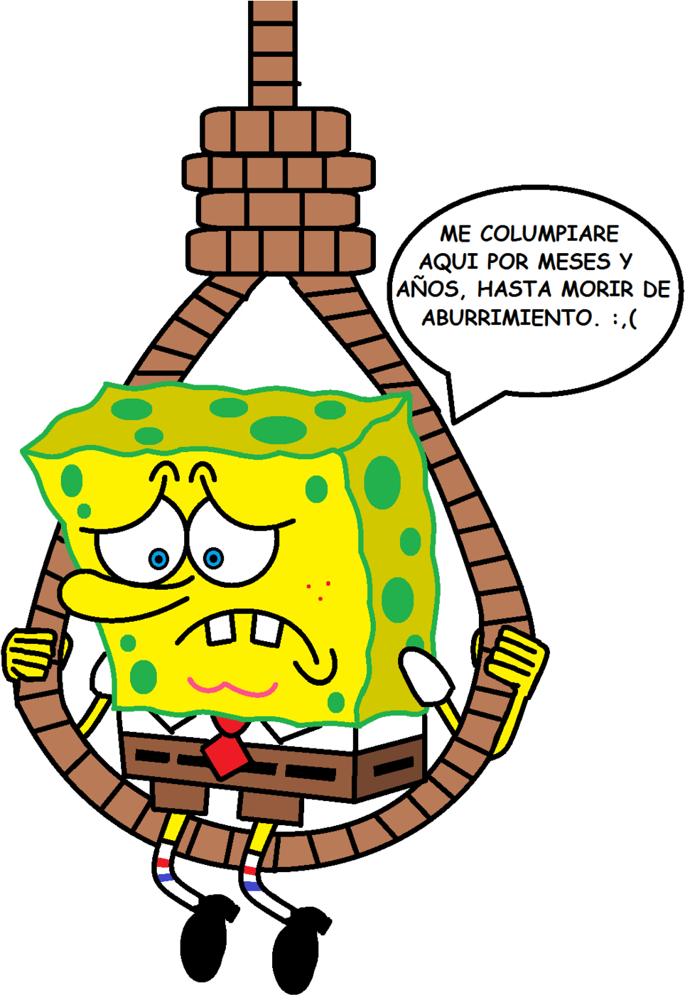 Sethmendozada 10 1 Bob Esponja Columpiandose By Sethmendozada - Bob Esponja Triste Png (1024x1417)