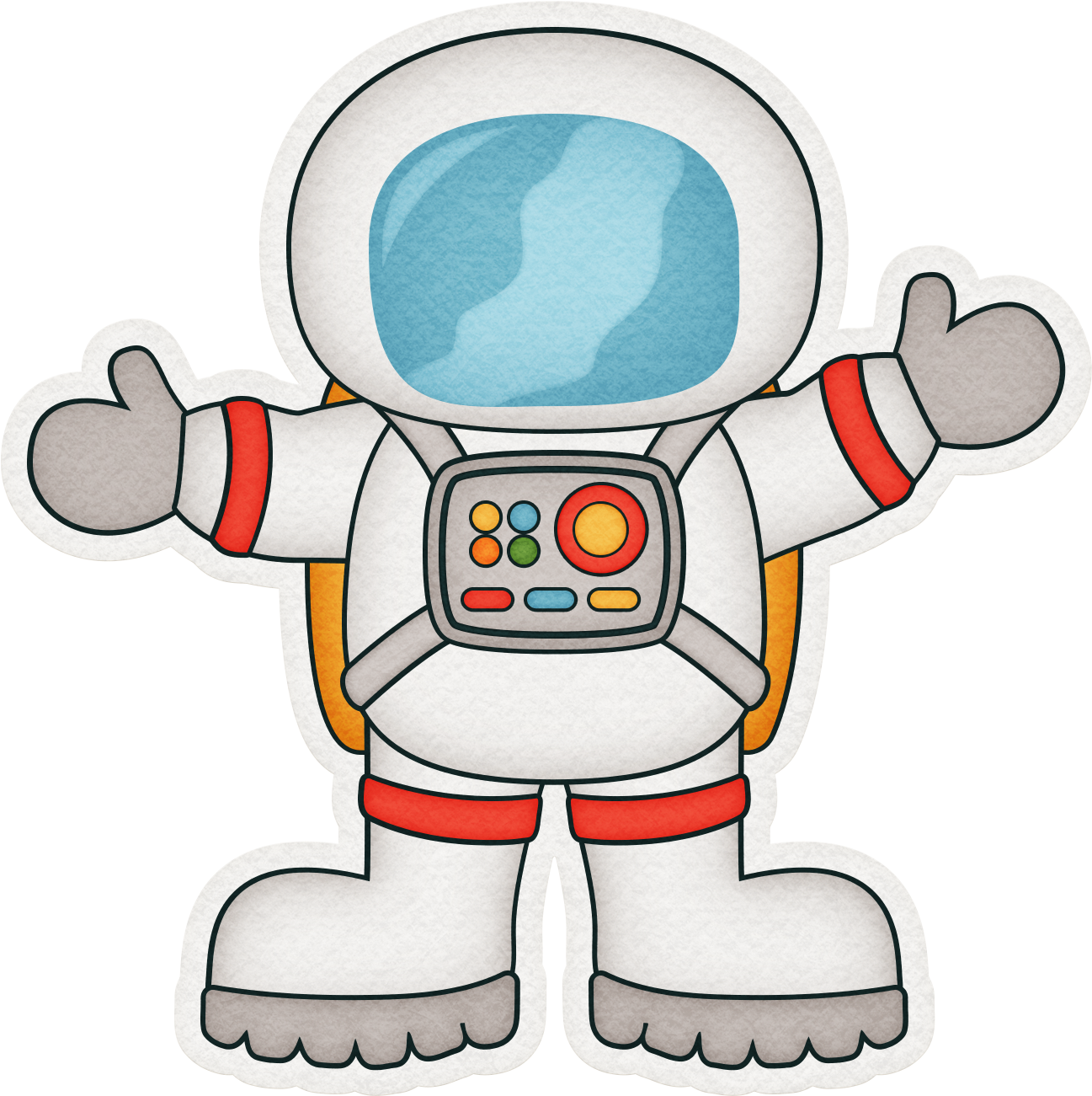 Astronaut Cartoon Outer Space Clip Art - Astronaut Cartoon Outer Space Clip Art (1306x1310)