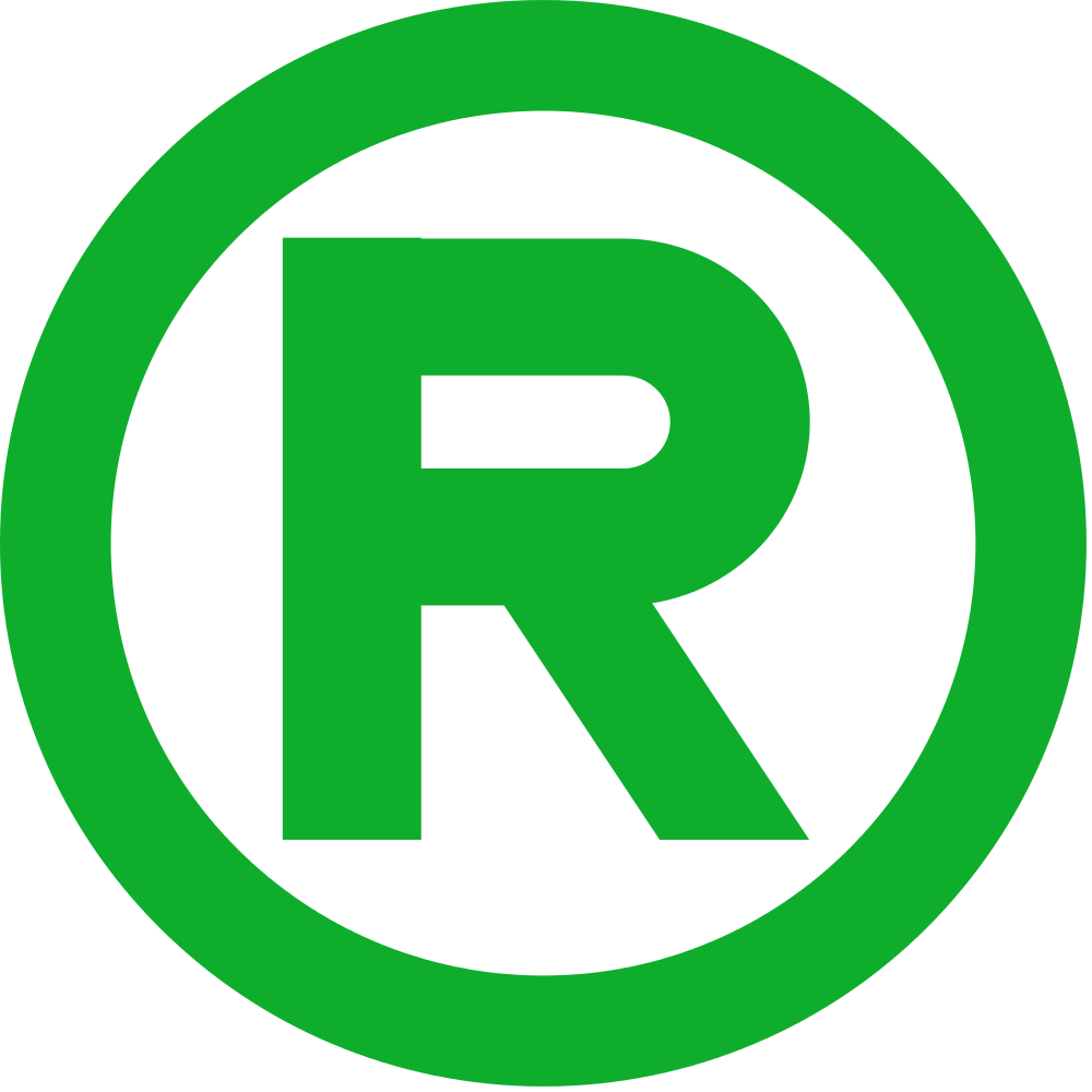 Green Trademark Clip Art - Registered Symbol Green (1000x1000)