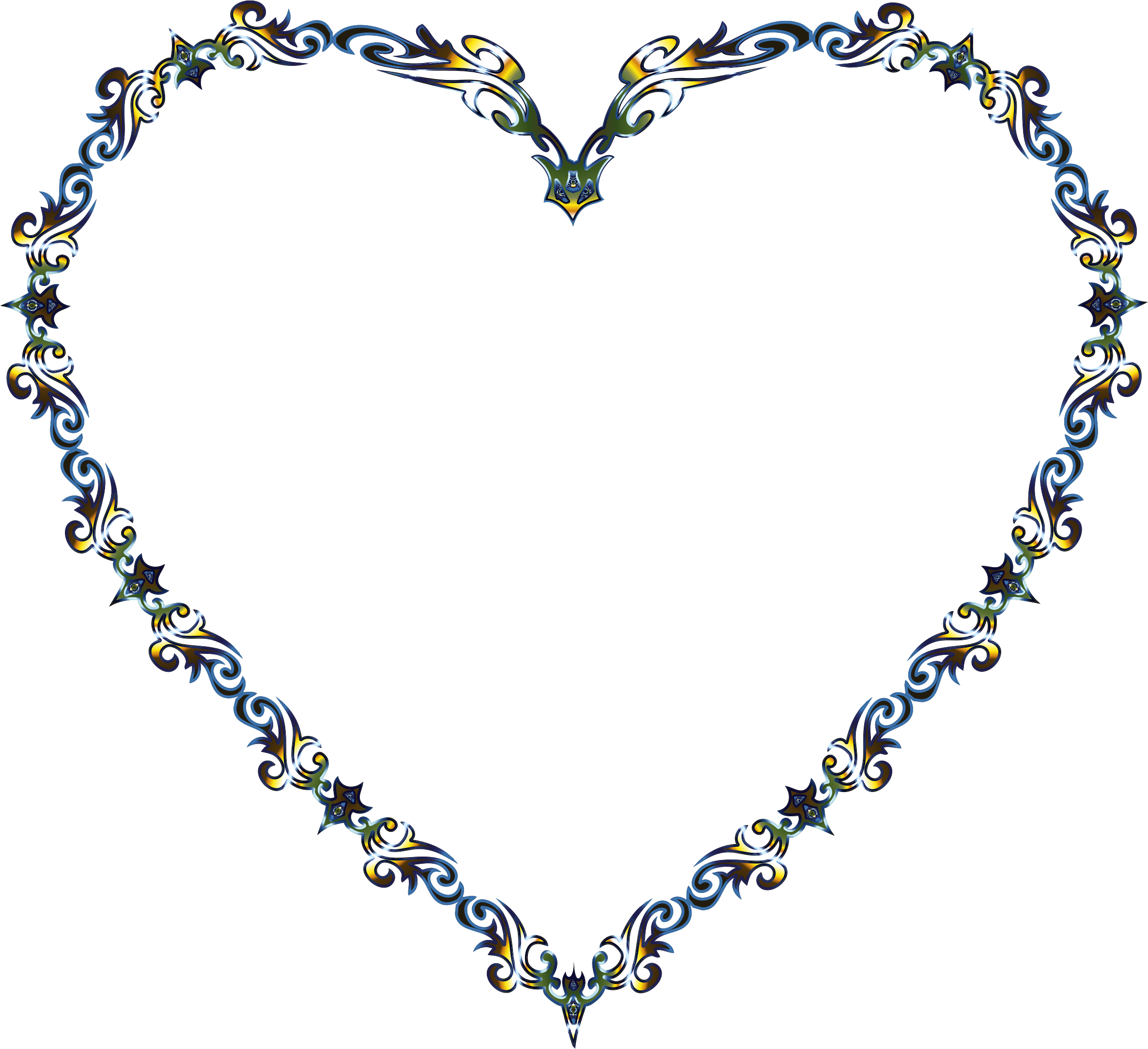 Fancy Decorative Line Art Heart 3 - Fancy Decorative Line Art Heart 3 (2370x2164)