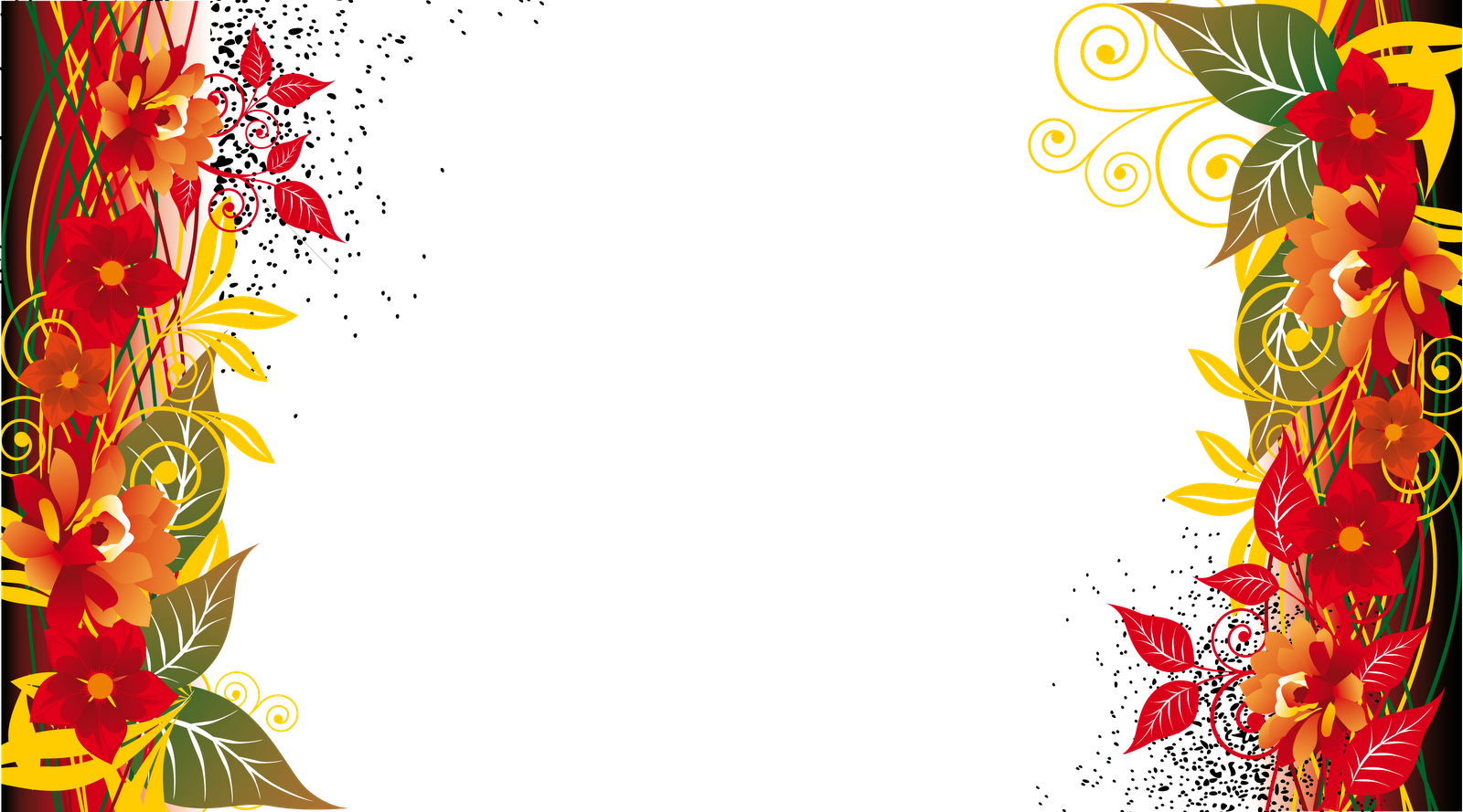 Frame Design Flower Png (1600x889)