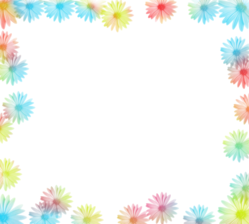 Colorful Flowers Borders And Frames - Molduras Simples De Flores (500x450)