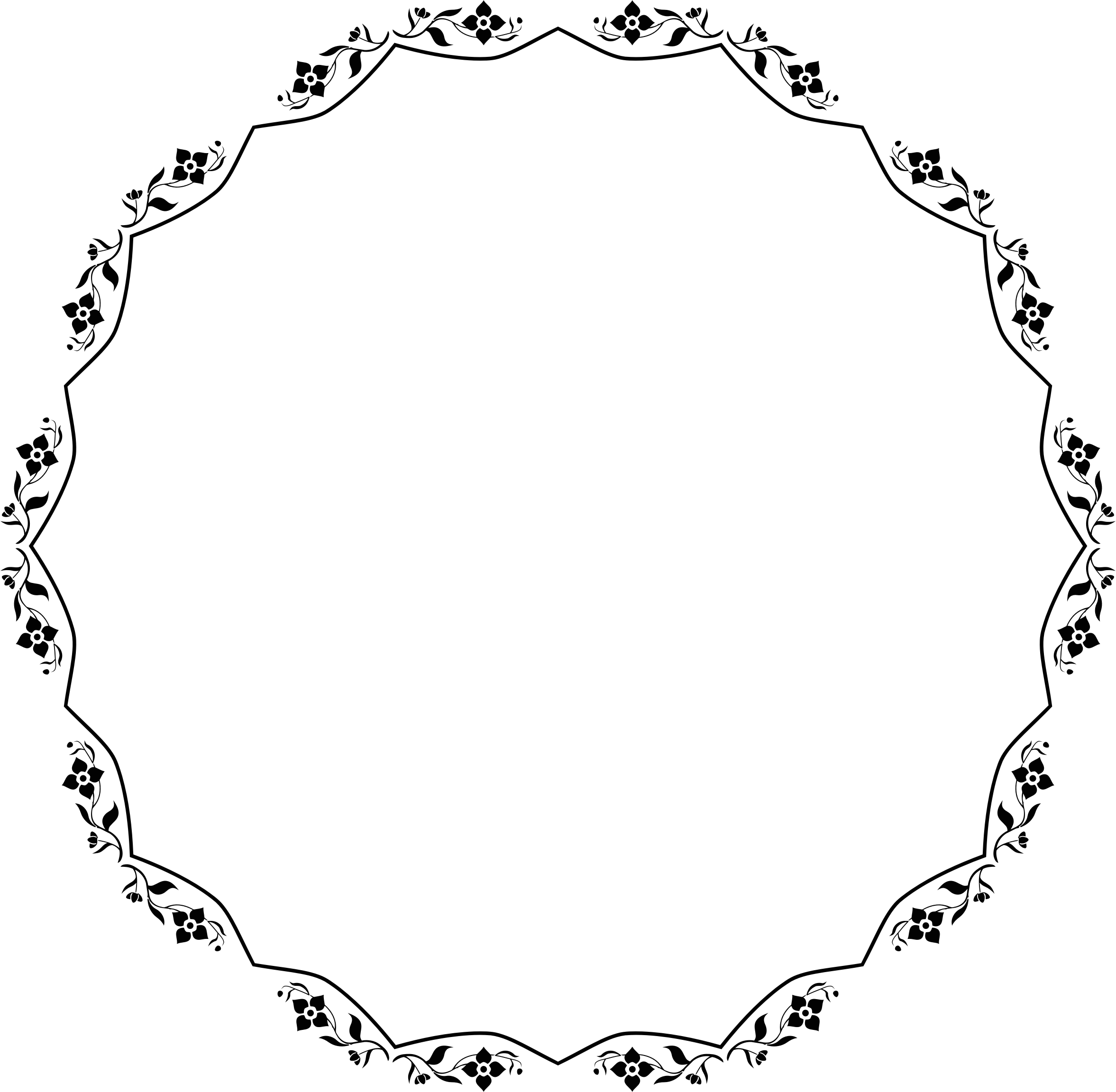 Big Image - Floral Vintage Frame Png (2354x2304)