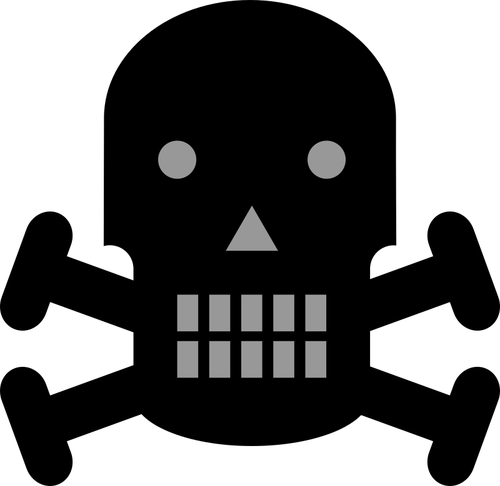 Skull And Crossbones Silhouette - Danger Clip Art (500x486)