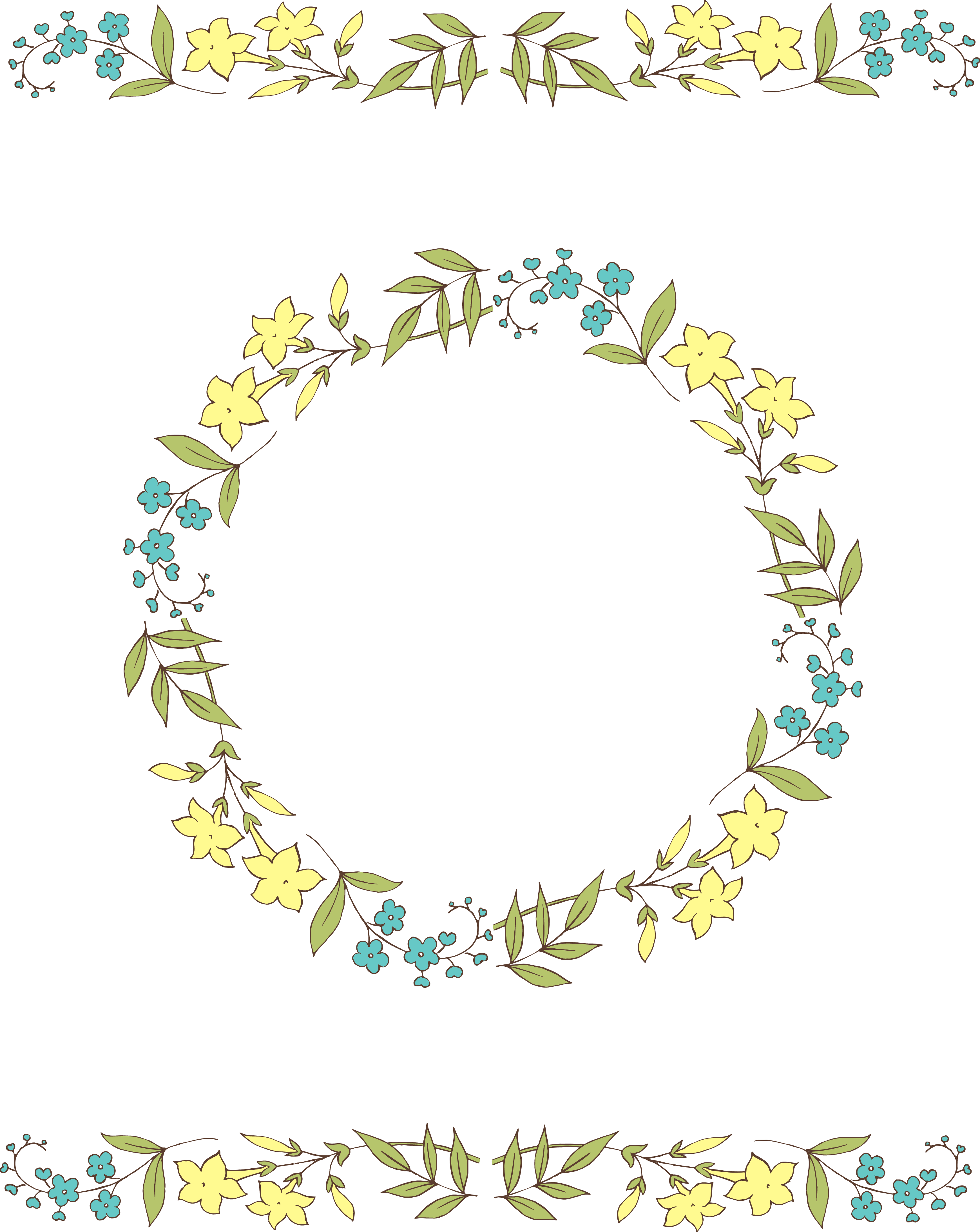 Jpeg Download Png Download - Vintage Flower Circle Border (3481x4374)